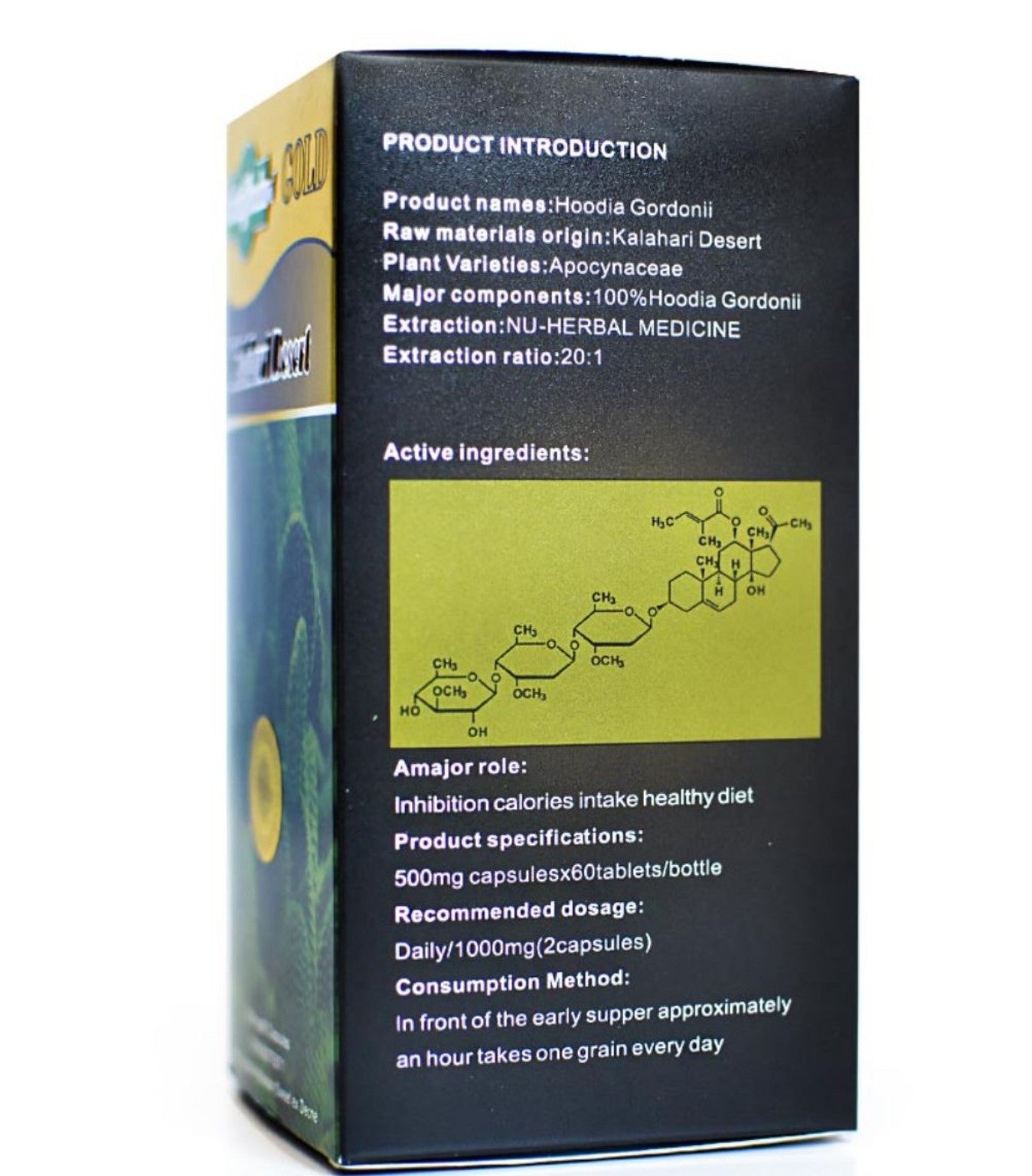 Hoodia Gordonii GOLD – Premium 100% Natural Appetite Suppressant & Weight Loss Support (500mg, 60 Capsules)