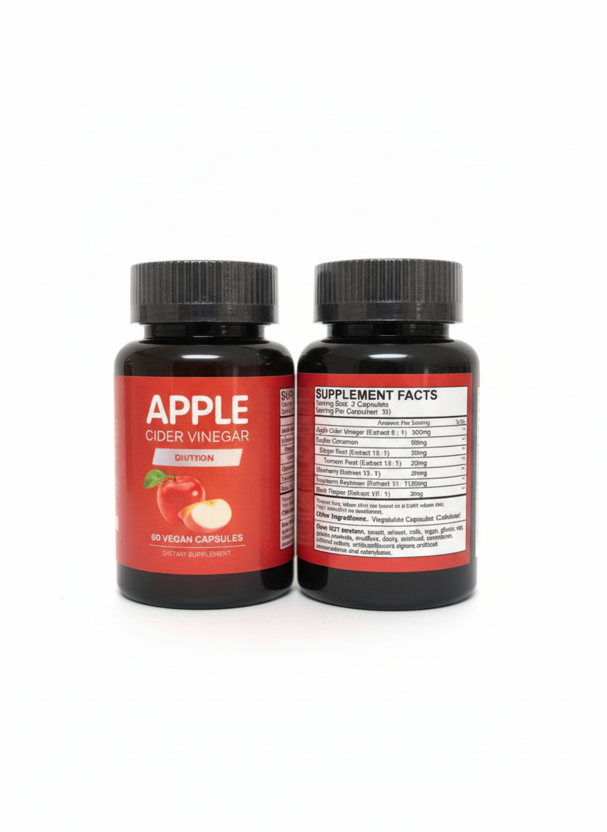 🍎 APPLE CIDER VINEGAR DILUTION - Enhanced Vegan Capsules (60 Capsules)