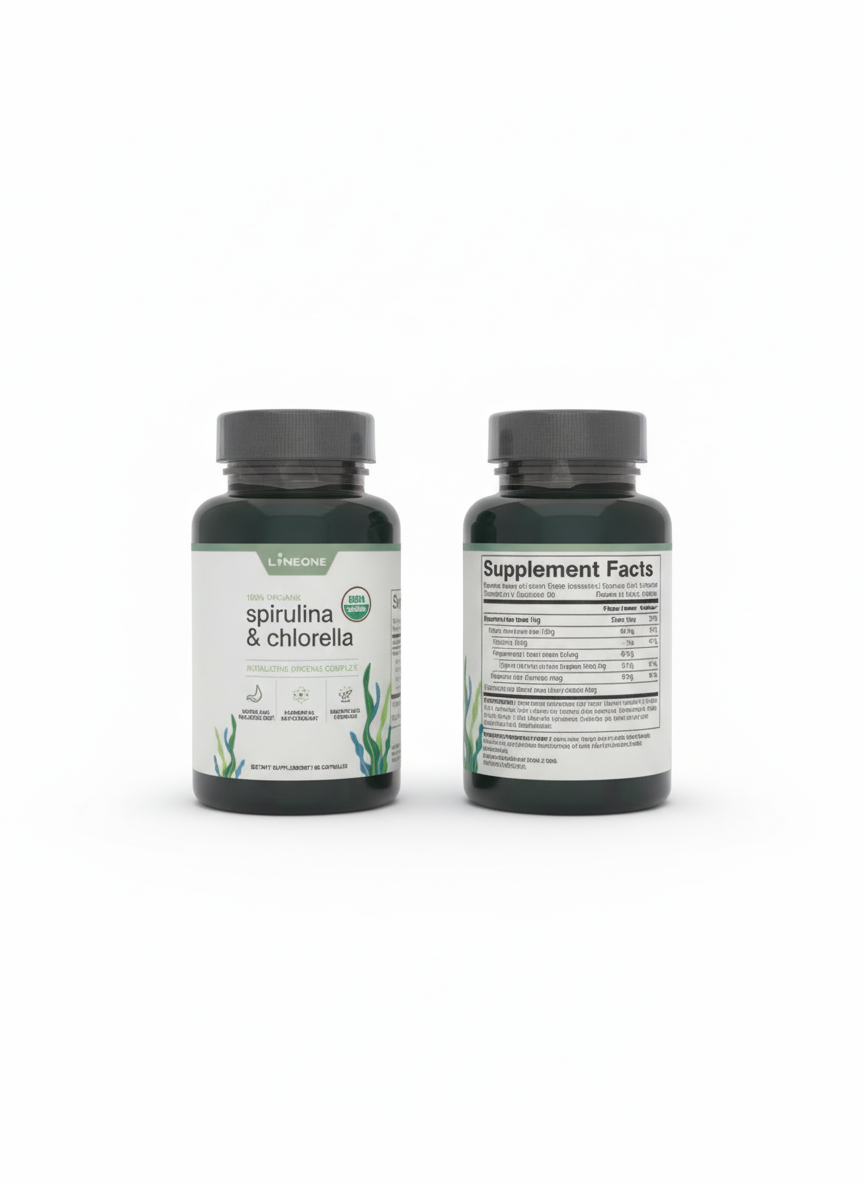 🍃 LINEONE Spirulina & Chlorella Complex (60 Capsules)