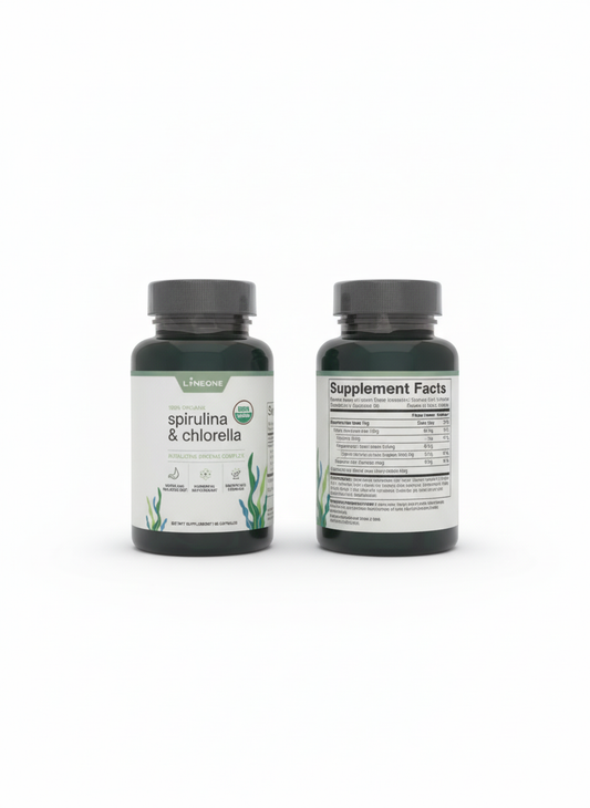 🍃 LINEONE Spirulina & Chlorella Complex (60 Capsules)