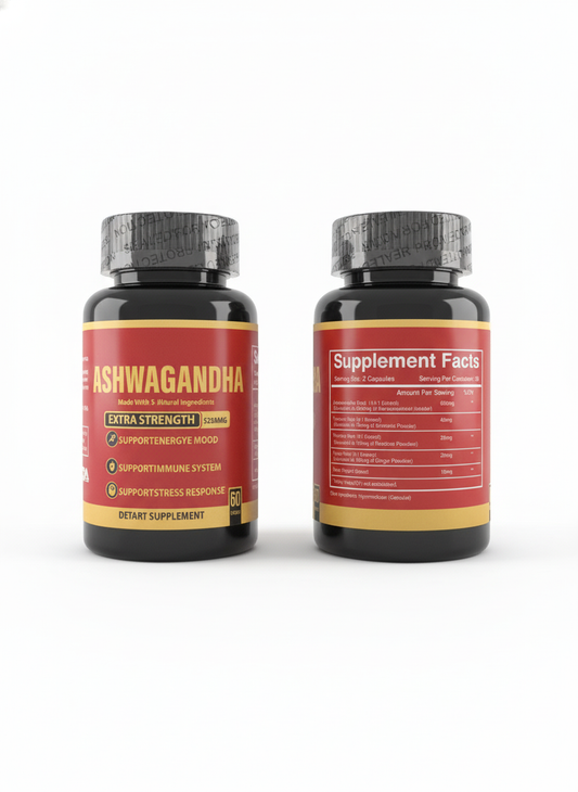 🧘 Ashwagandha Extra Strength 5250MG - Stress & Mood Support (60 Capsules)