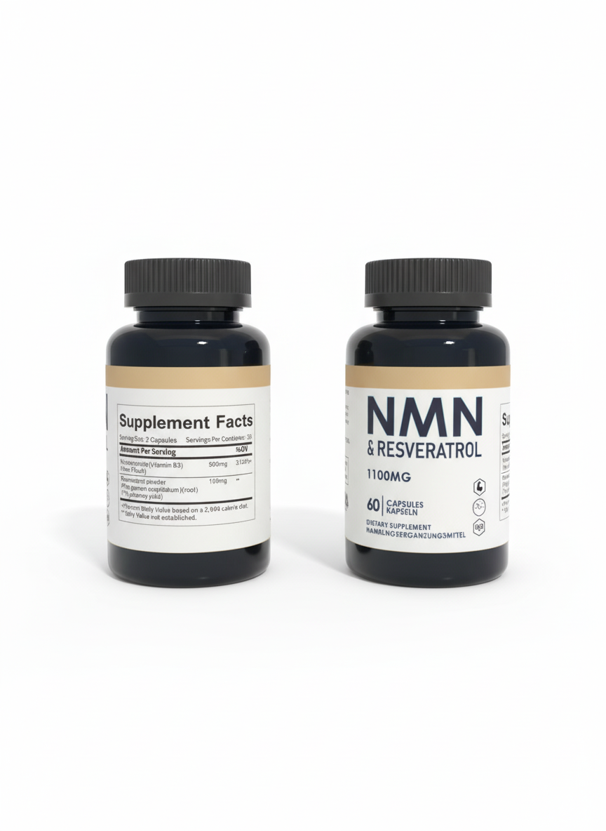 🔬 NMN & Resveratrol 1100MG - Cellular Repair & Longevity Complex (60 Capsules)