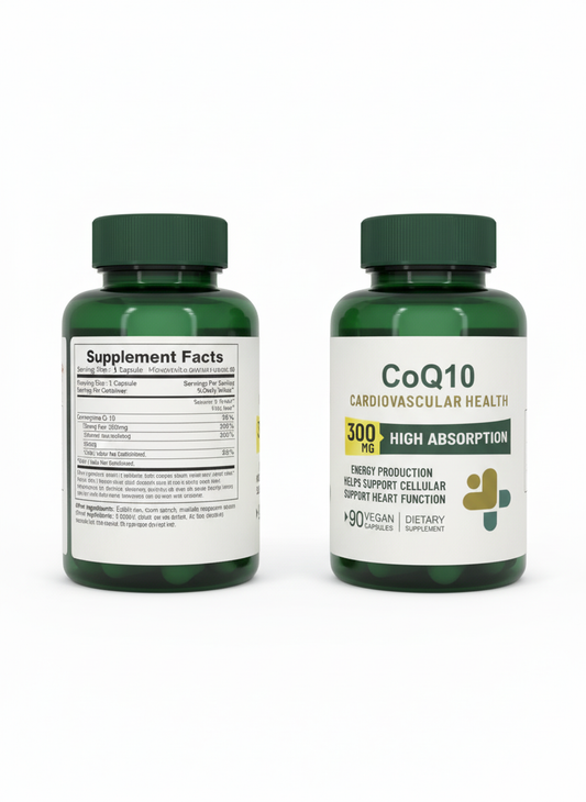 💚 CoQ10 300MG - High Absorption Formula for Cardiovascular Health (90 Vegan Capsules)